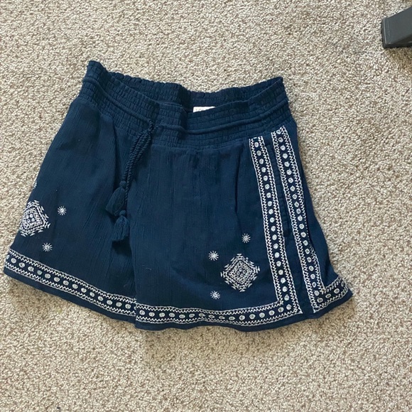Navy elastic waist pull on short - Picture 2 of 3